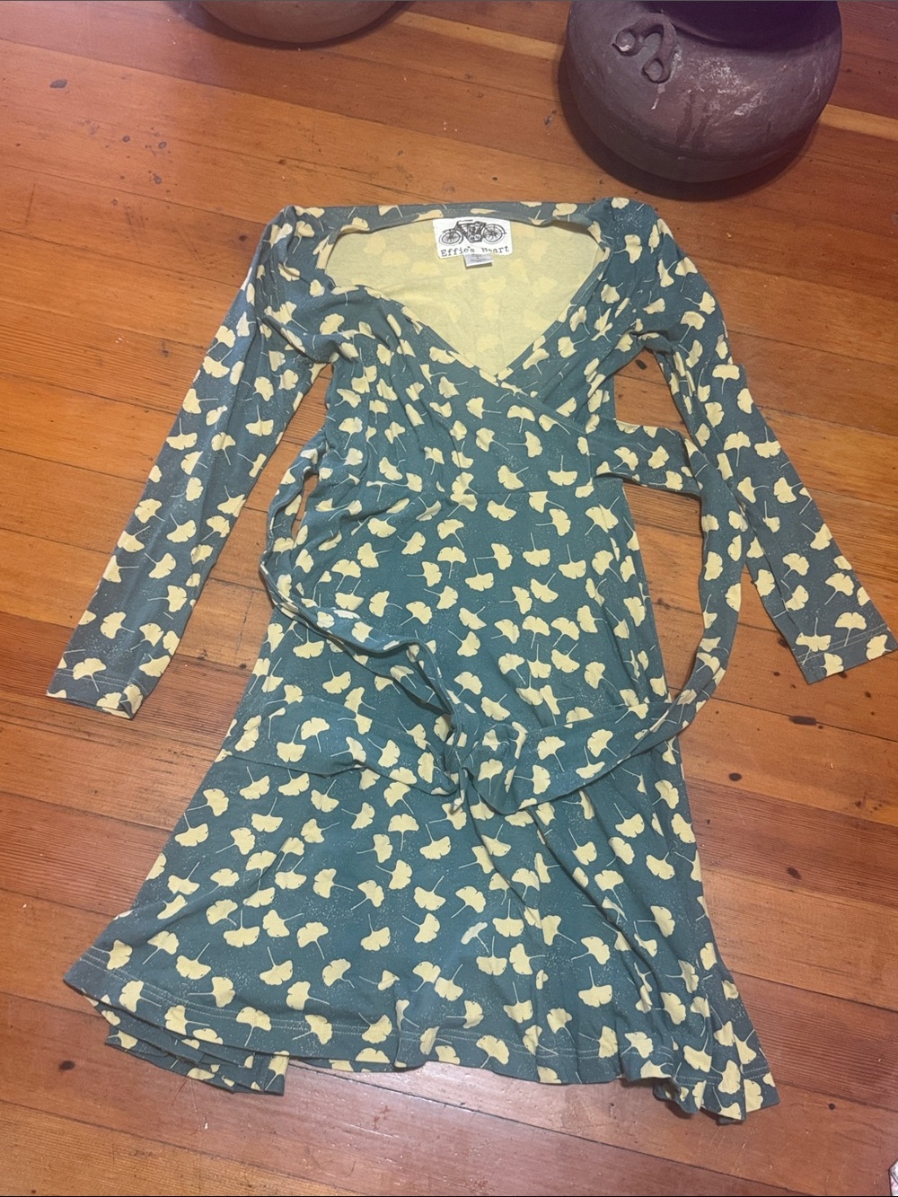 Effie's Heart Teal Dress with Yellow Floral Print